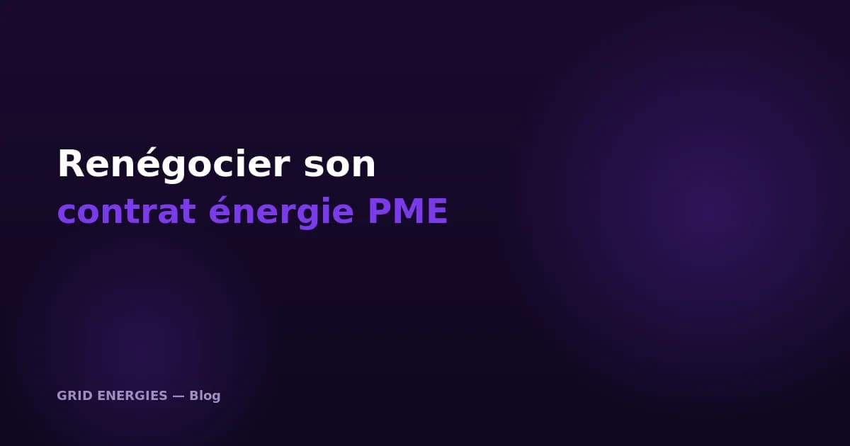Renégocier son contrat énergie professionnel