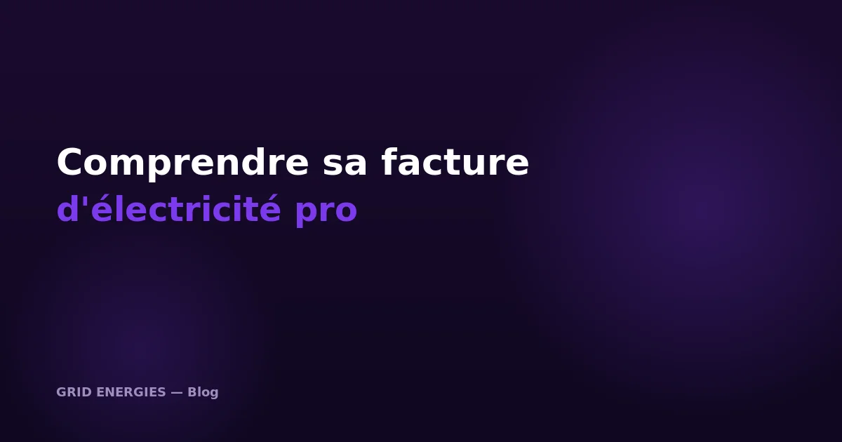 Comprendre sa facture d'électricité professionnelle