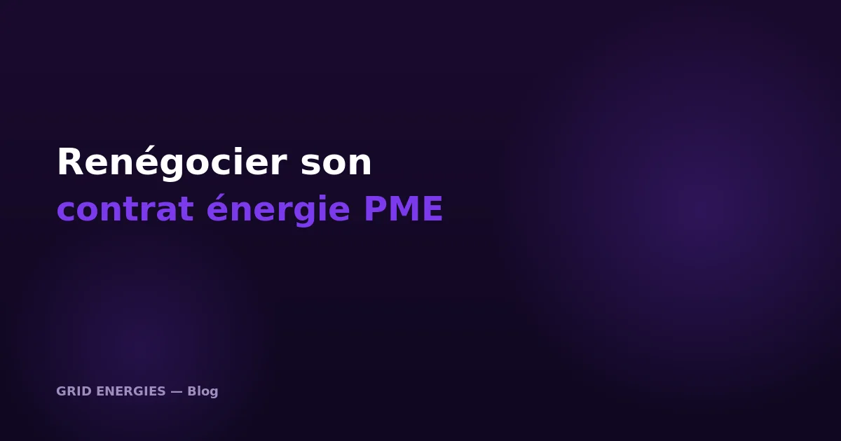 Renégocier son contrat d'énergie en PME